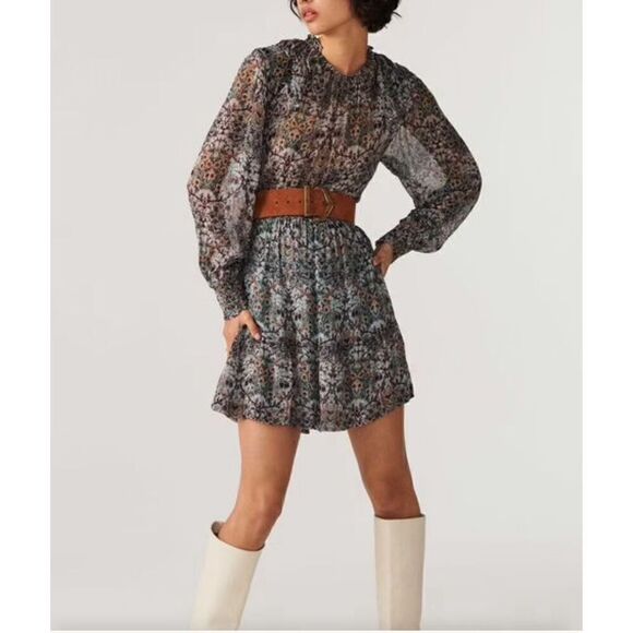 Ba&sh Presley Mini Dress in Green NWOT Size XS - Picture 1 of 10